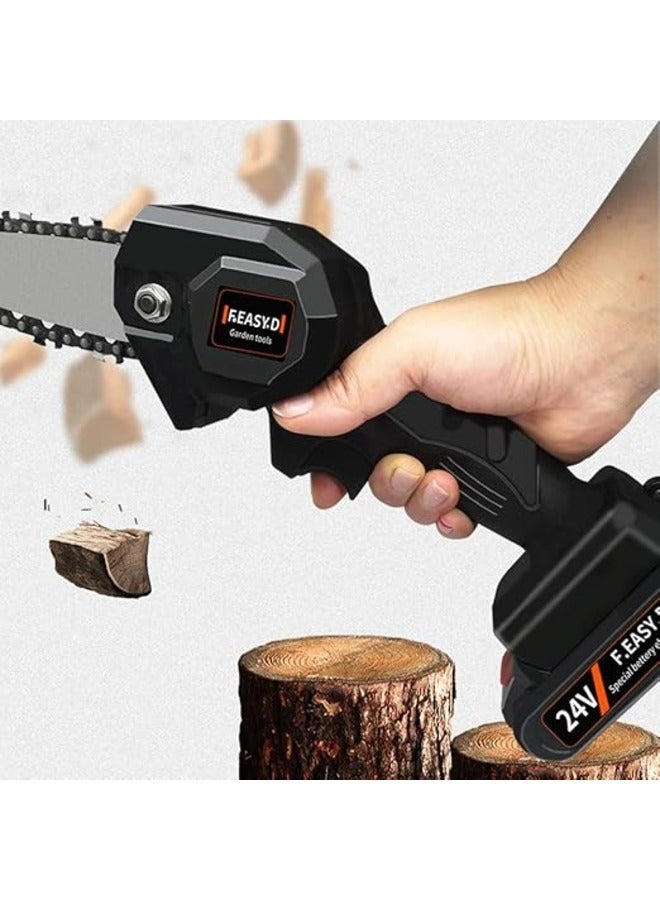 Mini Cordless Electric Chainsaw Rechargeable Woodworking Saw One-Handed Electric Saw Garden Logging Saw Lithium Chain Saw Angle Grinder, Electric Chainsaw, Polisher, Electric Saw  - Image 2