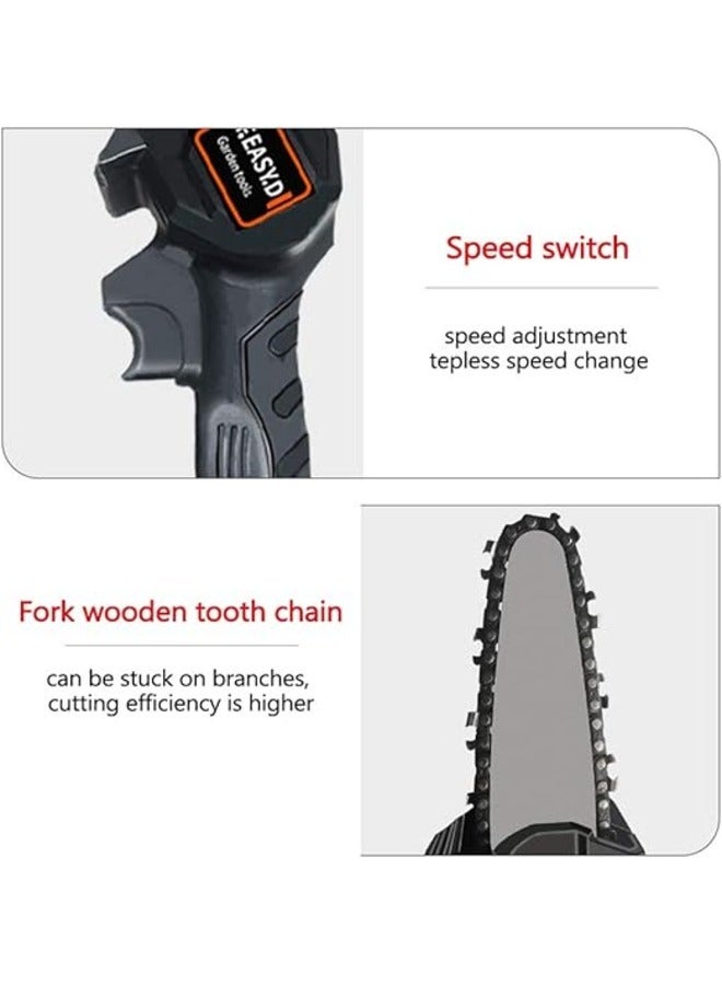 Mini Cordless Electric Chainsaw Rechargeable Woodworking Saw One-Handed Electric Saw Garden Logging Saw Lithium Chain Saw Angle Grinder, Electric Chainsaw, Polisher, Electric Saw  - Image 3