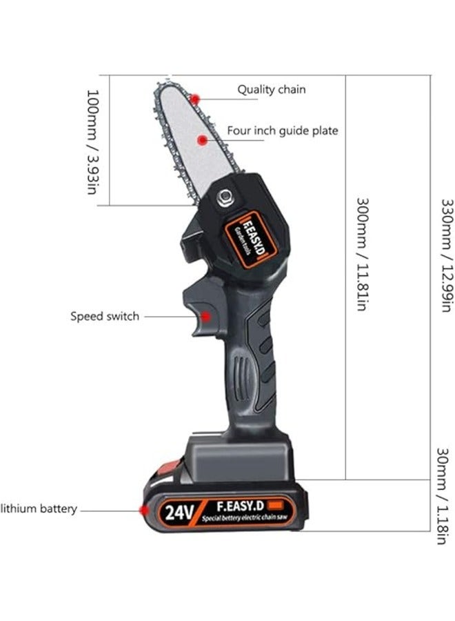 Mini Cordless Electric Chainsaw Rechargeable Woodworking Saw One-Handed Electric Saw Garden Logging Saw Lithium Chain Saw Angle Grinder, Electric Chainsaw, Polisher, Electric Saw  - Image 4
