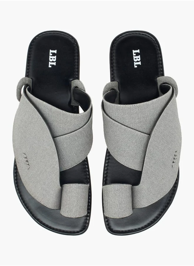 LBL by Shoexpress Men Textured Slip-On Arabic Sandals with Toe Loop Detail Ramadan Collection