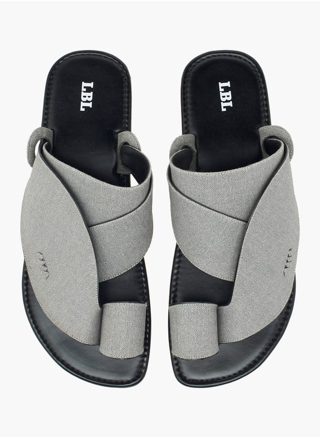 LBL by Shoexpress Men Textured Slip-On Arabic Sandals with Toe Loop Detail  - Image 1