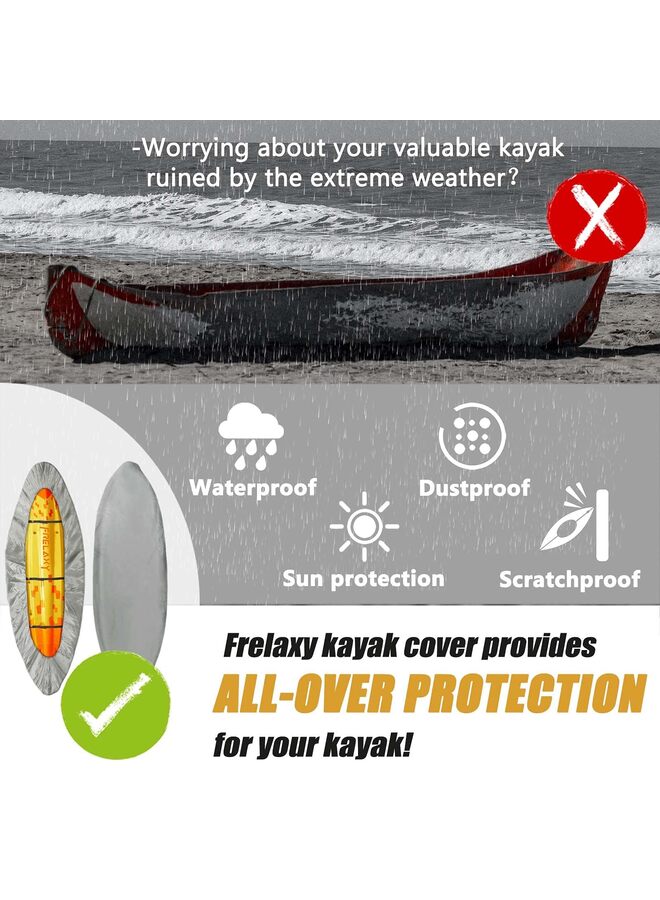 Generic 420D Kayak Cover, Heavy Duty Water-proof Resistant kayak covers for outdoor storage, Ultra Strong Canoe Storage Cover, Great for Indoor & Outdoor(3M)  - Image 4