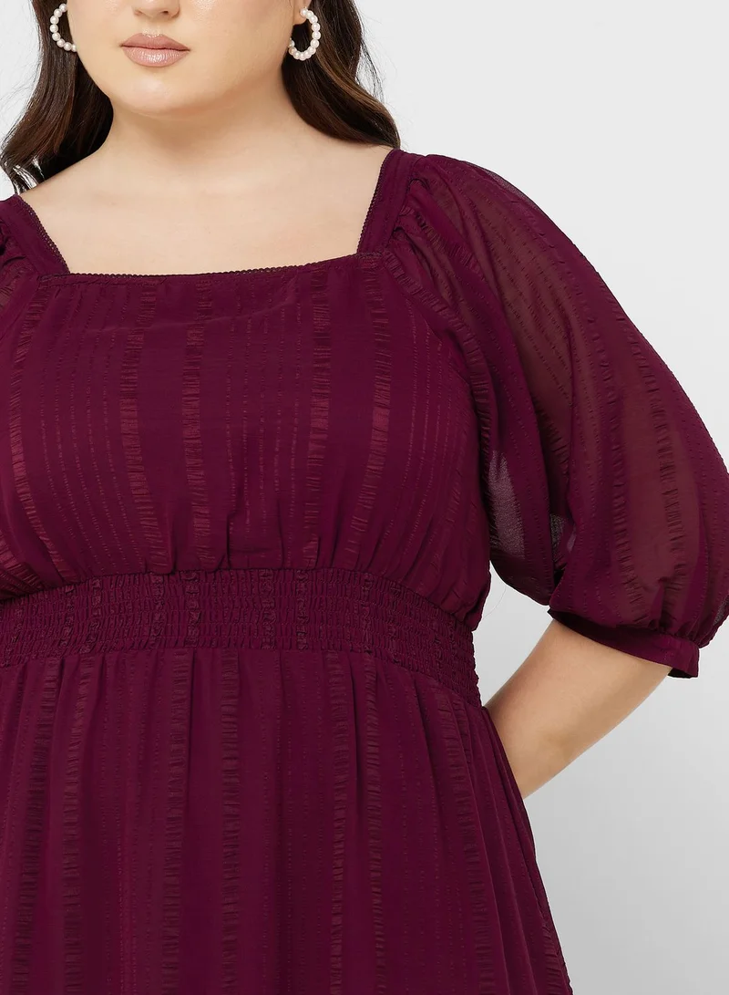 Ella Plus Puff Sleeve Detail Dress