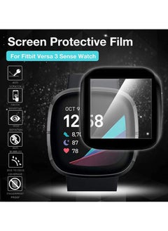 Generic Screen Protector Compatible with/Versa 3, Full Coverage Flexible Ultra Clear Anti-Bubble Screen Cover for SmartWatch (Black)  - Image 4