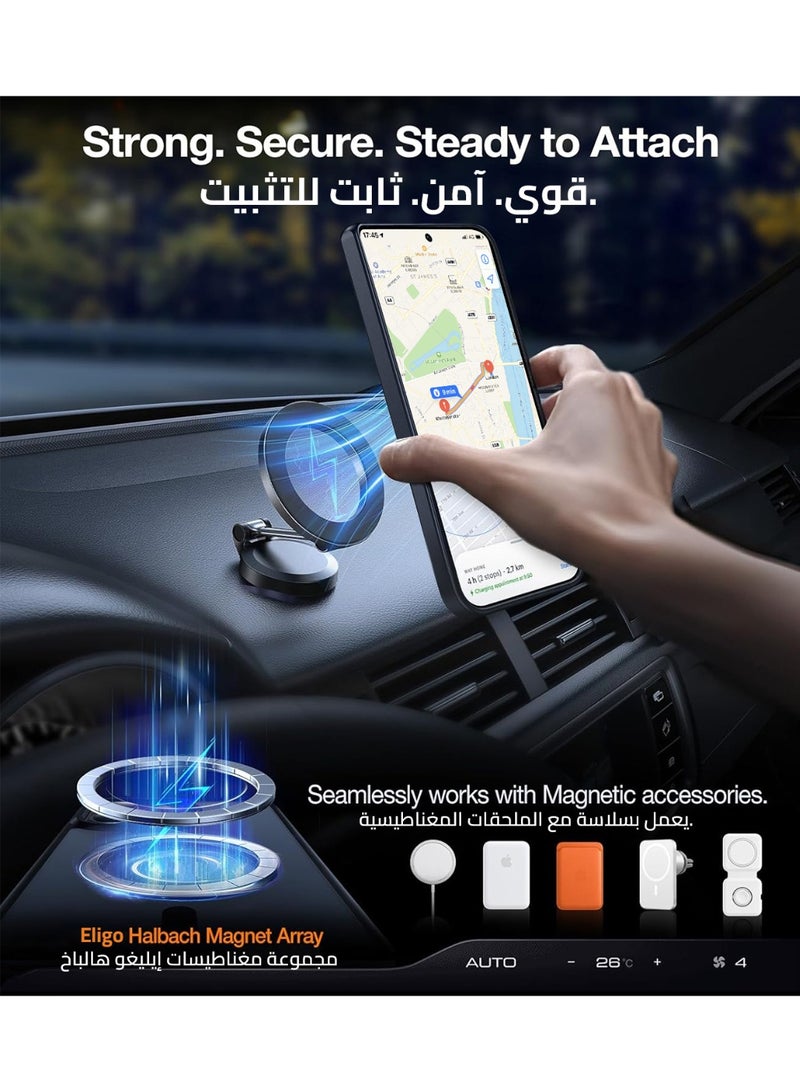 ايليجو جراب لموبايل سامسونج S24 الترا من، متوافق مع ماج سيف، غطاء مغناطيسي مع حامل غير مرئي، جراب موبايل حماية ضد الصدمات، جراب خلفي رفيع غير لامع لهاتف جالاكسي S24 الترا 5G (اسود) - Image 4