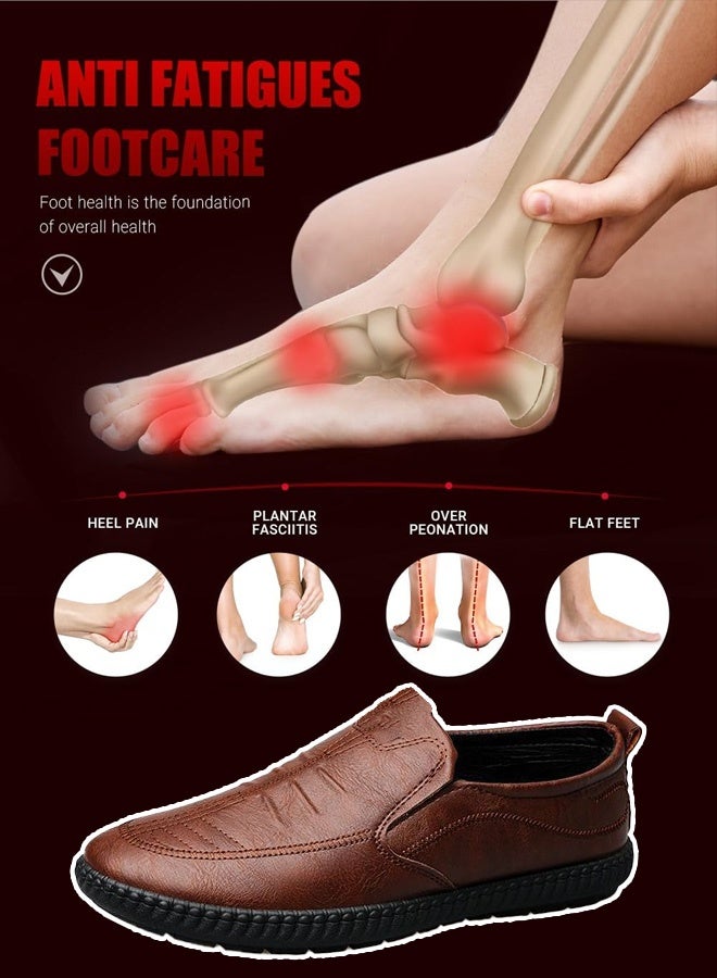 Purely hand-stitched casual leather slip-on men's shoes - Image 1