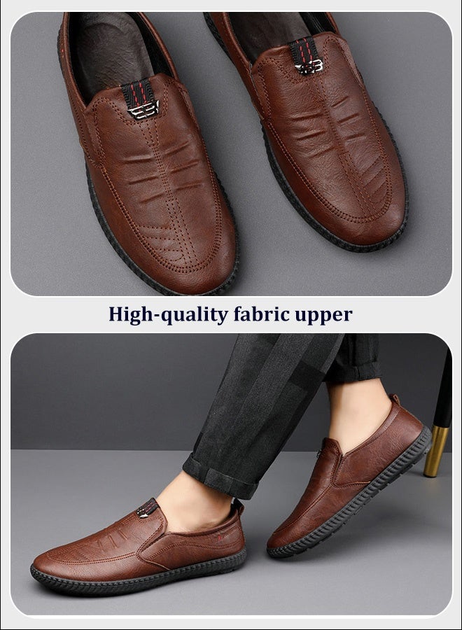 Purely hand-stitched casual leather slip-on men's shoes - Image 5