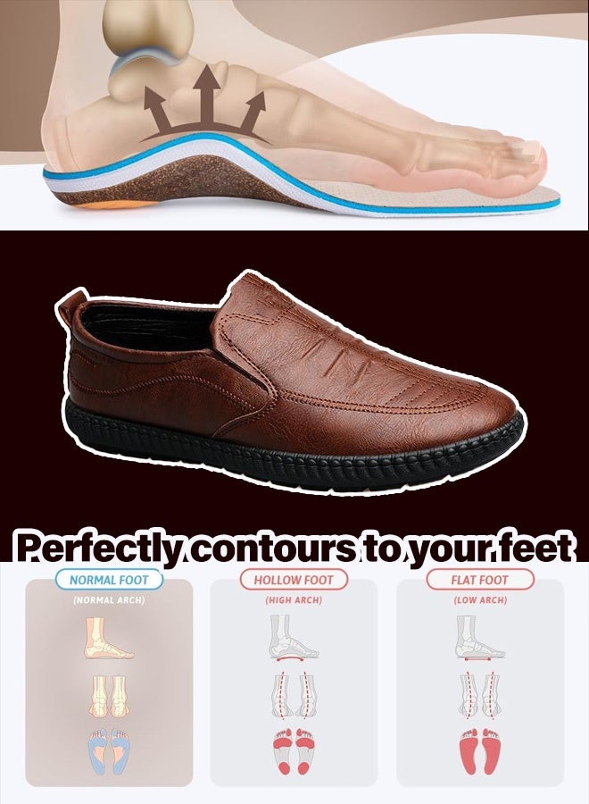 Purely hand-stitched casual leather slip-on men's shoes - Image 4