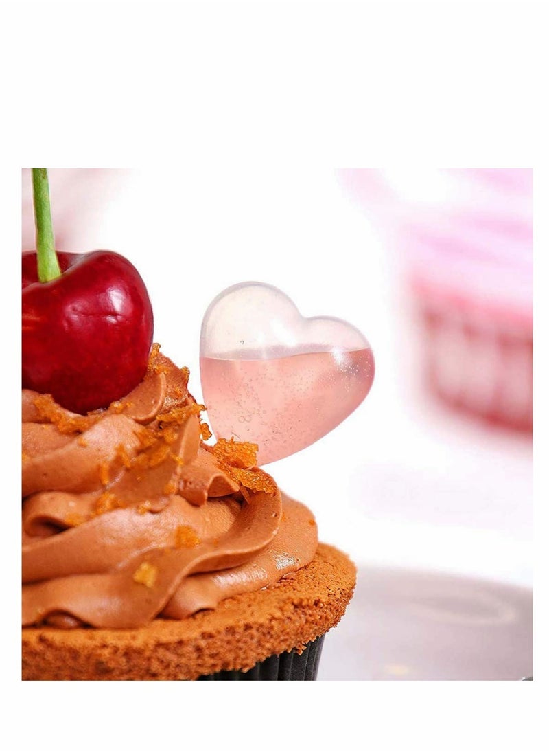 ماركة غير محددة 4 مل Mini Squeeze Transfer Cupcakes Pipettes شكل قلب، قطارات بلاستيكية قابلة للتخلص لكعكات، حلوى، فراولة وشوكولاتة لتزيين الحفلات، 100 قطعة  - Image 2