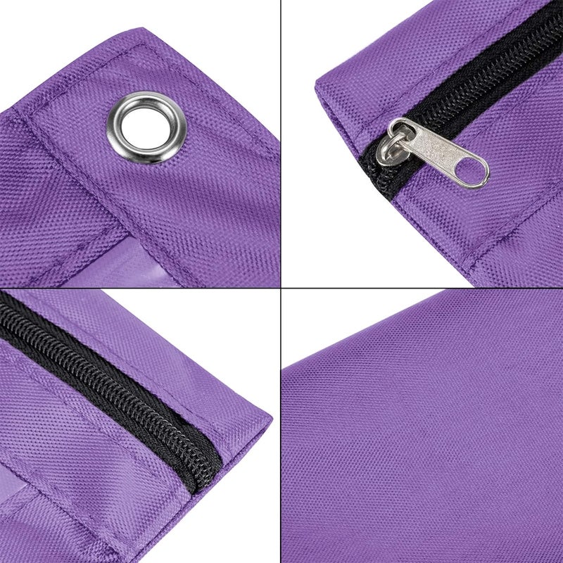 WODISON 3-Ring Pen Pencil Pouch with Clear Window Stationery Bag Binder Case Classroom Organizers Purple - Image 4