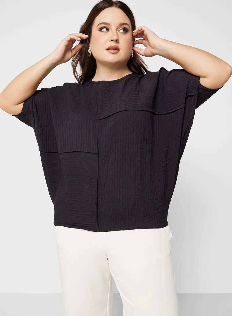 Ginger Plus Seam Detail Sectioned Top