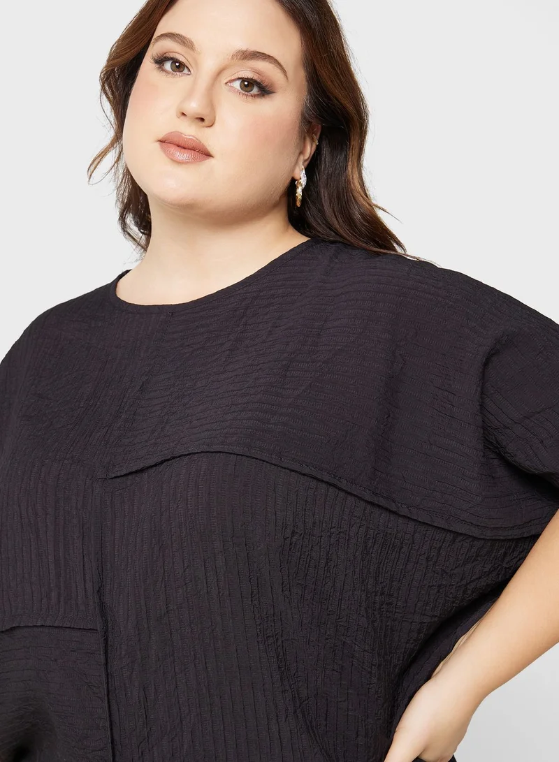 Ginger Plus Seam Detail Sectioned Top