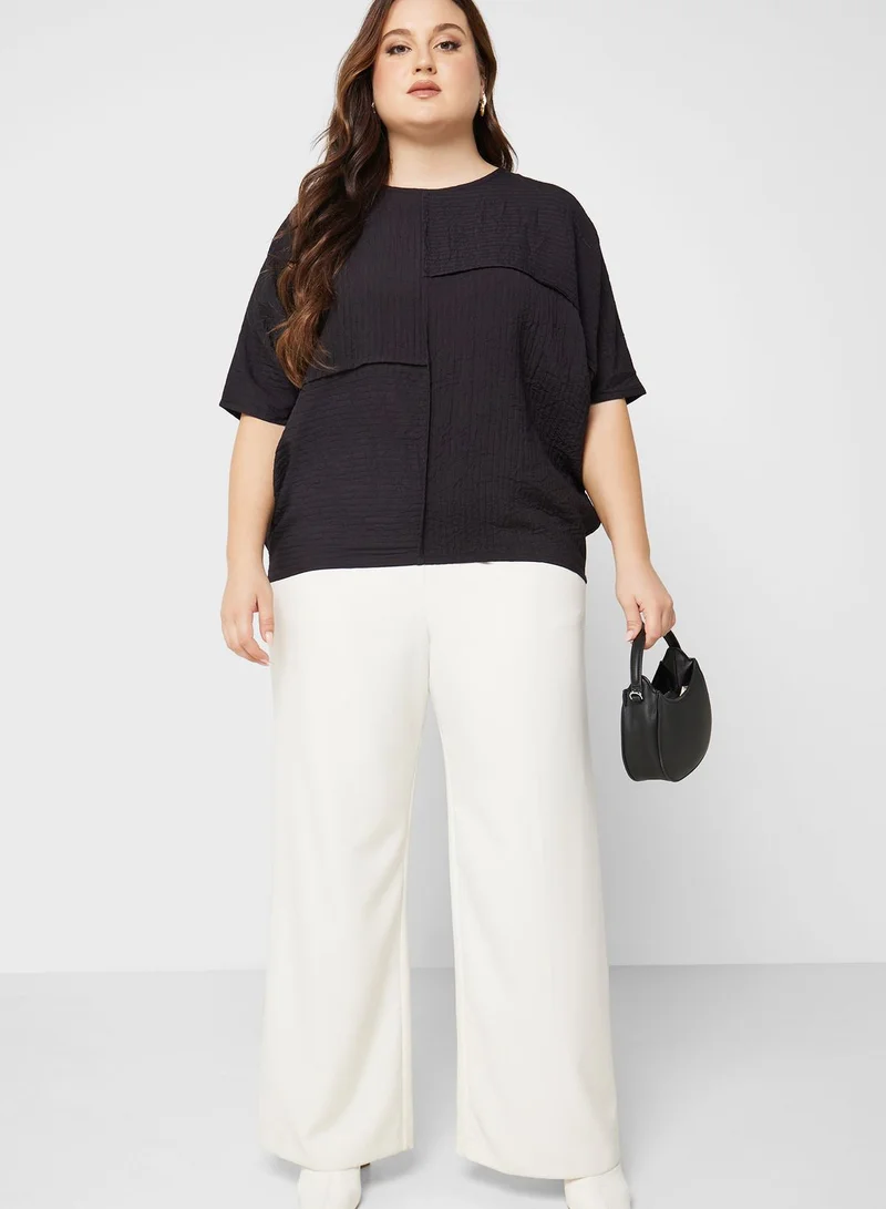 Ginger Plus Seam Detail Sectioned Top