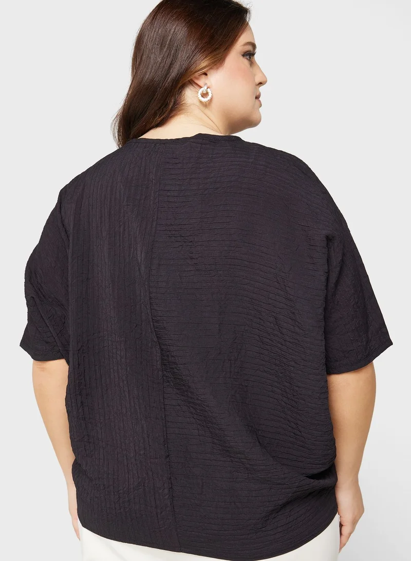 Ginger Plus Seam Detail Sectioned Top
