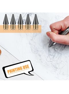 Y&D 24 Pieces Everlasting Pencil Replaceable refill Infinite Graphite Nib Metal Inkless Writing Pens Pencils Eternal Replacement Head for  - Image 2