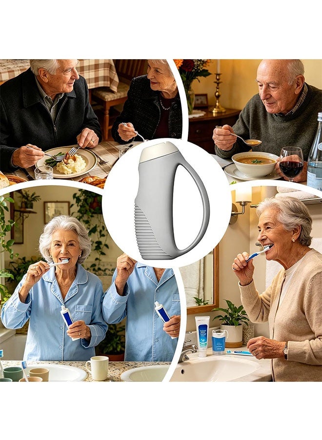 JCB CHIC Adaptive Utensil Handle for Elderly, Ergonomic Easy Grip Eating Aid Holder for Fork Spoon Knife, Non‑Slip Weighted Dining Assist Tool for Arthritis Hand Tremors Seniors - Image 5