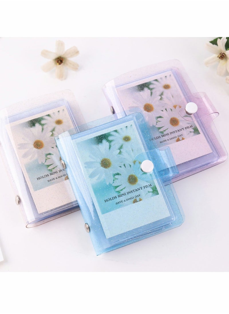 Y&D 3-Pack 3-Inch Mini Photo Albums, Clear Sequin Portable Cards for Storage Favorites Gifts, 36 Pockets Jelly Color Instant Camera Accessories  - Image 4