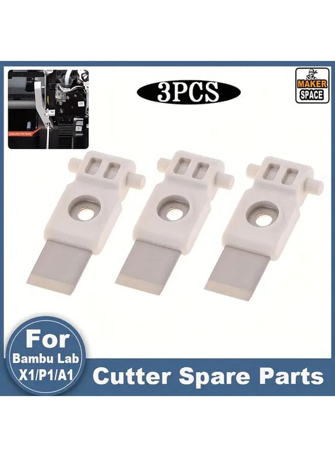 3pcs Bambu Lab X1 P1 A1 3D Printer Cutter Blades Heavy Duty Replacement Knife - Image 1