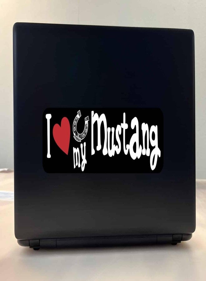StickerTalk ملصق فينيل "أحب سيارتي موستانج" من ستيكر توك، مقاس 10 بوصات × 3 بوصات - Image 3