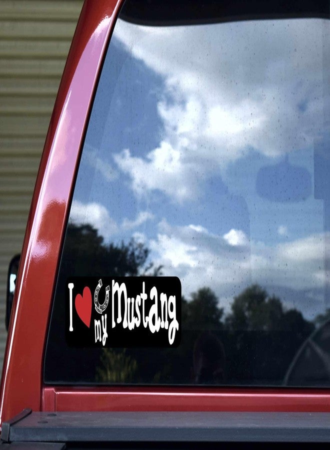 StickerTalk ملصق فينيل "أحب سيارتي موستانج" من ستيكر توك، مقاس 10 بوصات × 3 بوصات - Image 5