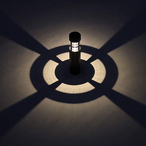 SUNWIND Solar Garden Lights Outdoor LED Bollard Solar Powered Path Lighting for Patio Pathway Backyard Lawn Landscaping (Black-6 Pack) - Image 4