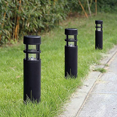 SUNWIND Solar Garden Lights Outdoor LED Bollard Solar Powered Path Lighting for Patio Pathway Backyard Lawn Landscaping (Black-6 Pack) - Image 2