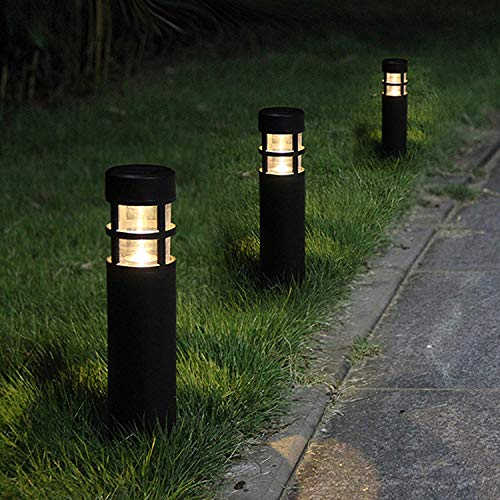 SUNWIND Solar Garden Lights Outdoor LED Bollard Solar Powered Path Lighting for Patio Pathway Backyard Lawn Landscaping (Black-6 Pack) - Image 3
