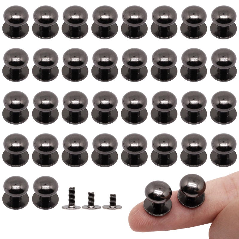 BUXIMN Mini Drawer Pulls, Small Knobs for Jewelry Box, Metal Round Mini Knobs Handles Diameter 0.37inch for Jewelry Case, Wood Case, Drawer, Cabinets, Closet, Cupboard (36pcs, Black) - Image 1