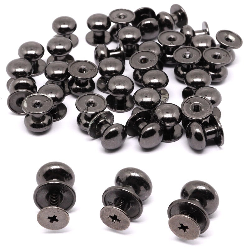 BUXIMN Mini Drawer Pulls, Small Knobs for Jewelry Box, Metal Round Mini Knobs Handles Diameter 0.37inch for Jewelry Case, Wood Case, Drawer, Cabinets, Closet, Cupboard (36pcs, Black) - Image 3