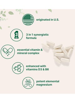 Micro Ingredients Magnesium Citrate, with Vitamin D3 & B6, 400mg - 240 Capsules  - Image 3
