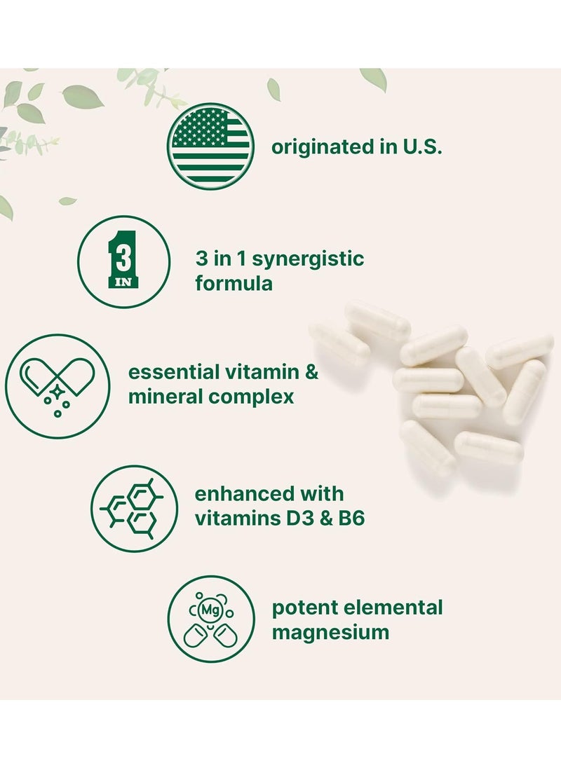 Micro Ingredients - Magnesium Citrate, with Vitamin D3 & B6, 400mg - 240 Capsules - Image 1