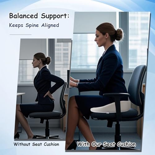 King Mills Plus Size XL Tailbone Pain Relief Cushion, Extra Large Seat Cushion for Tailbone Pain Relief, Ideal as Hemorrhoid Pillow & Donut Pillow for Tailbone Pain - Image 3