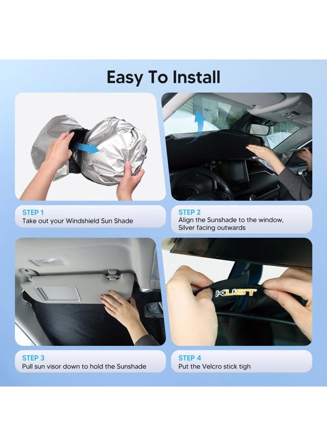 KUST Windshield Sun Shade for Mazda CX-9 2016-2024 CX9 Accessories Sunshade Window Sun Visor Protector Foldable Blocks UV Rays Keep Your Car Cool - Image 5