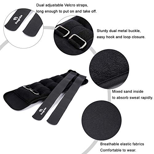 Fragraim Ankle Weights, Wrist Arm Leg Weights 10 LBS x 2 for Women, Kids and Men, Comfortable and Soft, Perfect for Dancing, Running, Walking, Fitness, Workout (Black) - Image 4