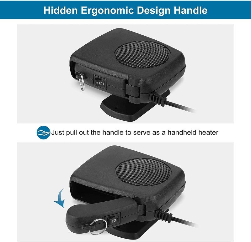 Cedtioaus Car Heater Fan, Portable Electronic Auto Fan Heater 12V 150W 2 in 1 Heating/Cooling Function Fast Heating Car Defrost Defogger - Image 5