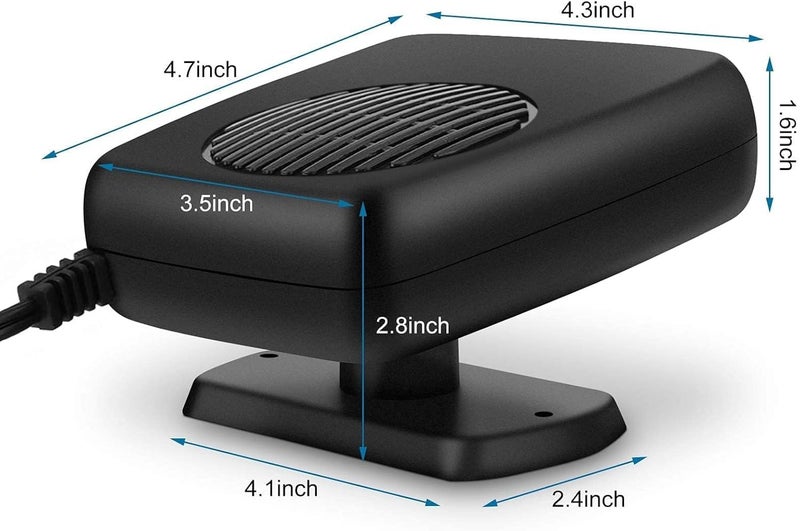 Cedtioaus Car Heater Fan, Portable Electronic Auto Fan Heater 12V 150W 2 in 1 Heating/Cooling Function Fast Heating Car Defrost Defogger - Image 3