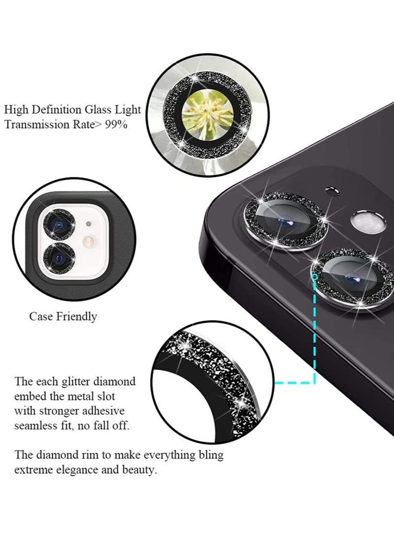 Theodor Tempered Glass Camera Screen Protector For iPhone 12 Glitter Black - Image 3