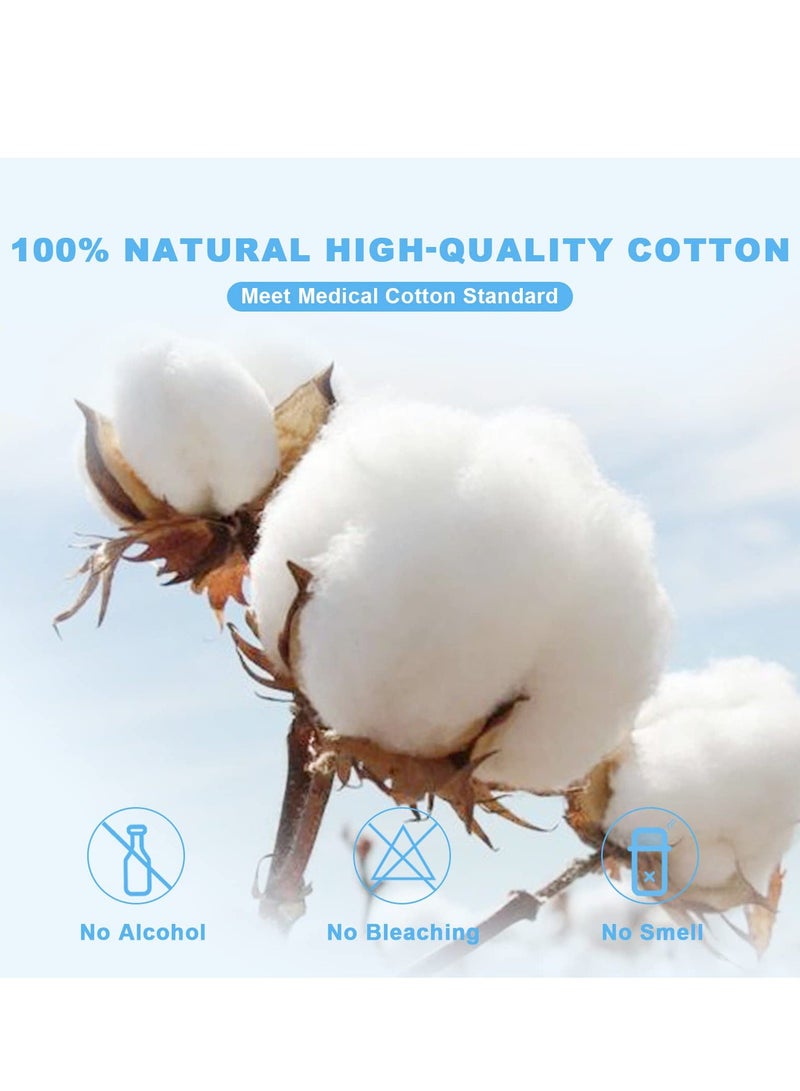 مناديل جافة ناعمة (110 قطعة) مناديل قطنية طبيعية 100% مناديل قطن للوجه للبشرة الحساسة مناشف وجه قابلة للاستخدام مرة واحدة، خالية من الوبر، للاستخدام الجاف والرطب، مناديل أطفال قوية الامتصاص (1 عبوة) - Image 2