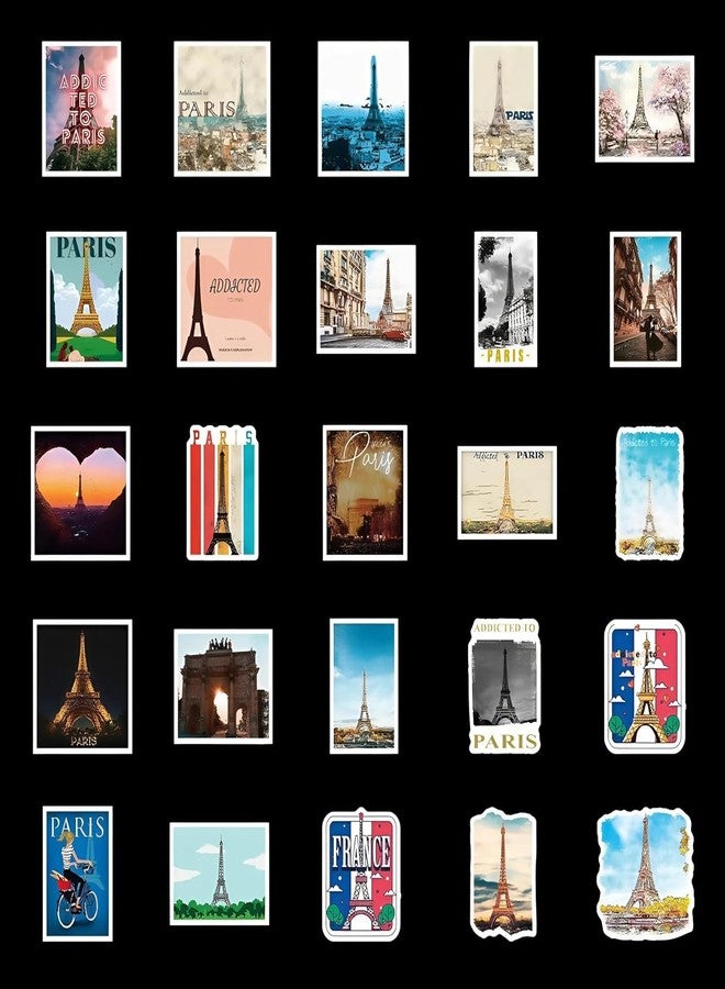 2HEET 2 HEET Paris France Themed Stickers - 50PCS Aesthetic Vinyl Waterproof Stickers for Travel Scrapbook, Diary, Laptop, Water Bottle - Cute French City Decals for Girls & Craft Lovers - Image 3