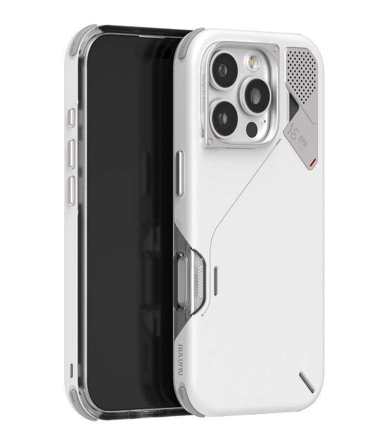 Aulumu حافظة Aulumu A16 المقاومة للصدمات لهاتف iPhone 16 Pro | تحكم محدث بالكاميرا | تبريد حقيقي | إطار كاميرا من سبيكة الألمنيوم | حماية مركبة متعددة الطبقات - أبيض - Image 1