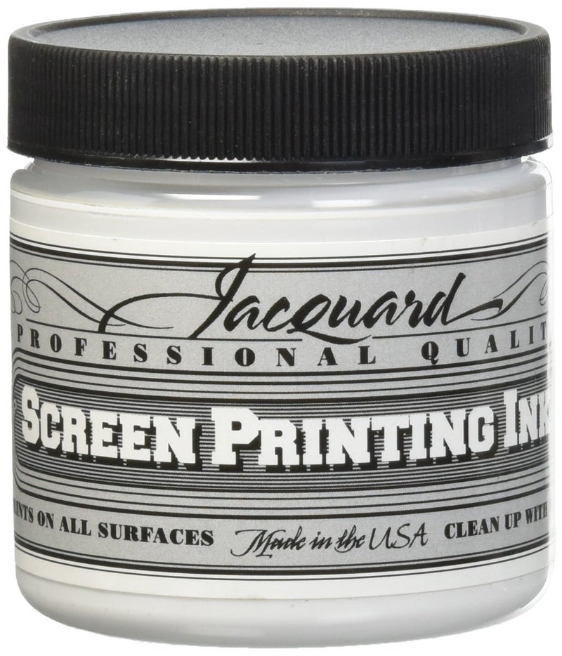 Jacquard Professional Screen Print Ink, Water-Soluable, 4oz Jar, Super Opaque White (119)