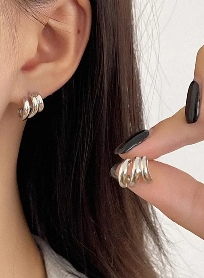 Styli Textured Ribbon Earrings