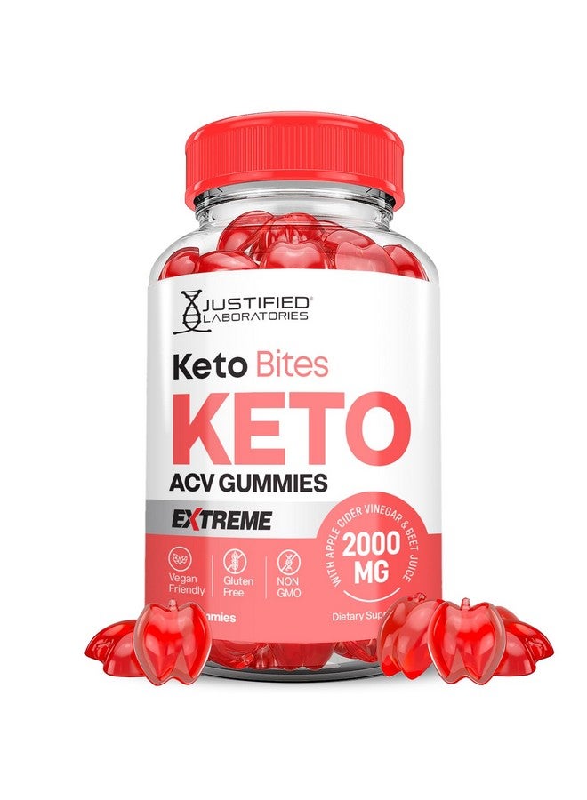 Justified Laboratories Keto Bits Keto ACV Gummies Extreme 2000MG Keto Bites Keto Gummies Apple Cider Vinegar Formulated with Pomegranate Beet Juice Powder B12 Vegan Non GMO 60 Gummys - Image 1