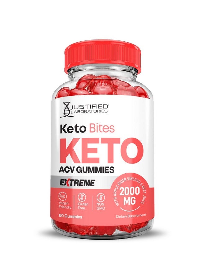 Justified Laboratories Keto Bits Keto ACV Gummies Extreme 2000MG Keto Bites Keto Gummies Apple Cider Vinegar Formulated with Pomegranate Beet Juice Powder B12 Vegan Non GMO 60 Gummys - Image 3
