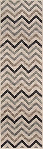 Momeni Rugs , Baja Collection Contemporary Indoor & Outdoor Area Rug, Easy to Clean, UV protected & Fade Resistant, 2'3" x 7'6" Runner, Sage Brown/Green - Image 1