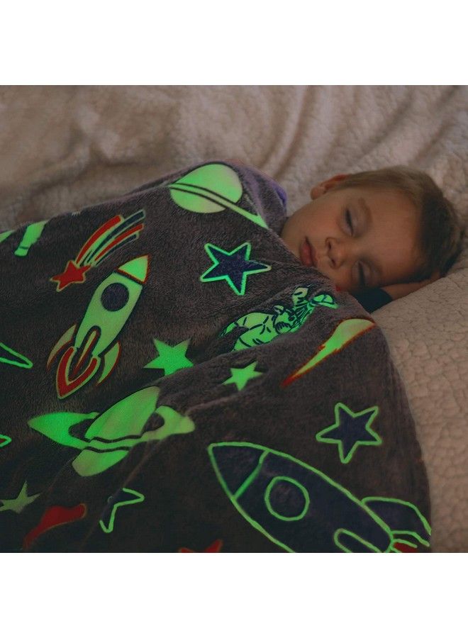 FunBlast Glow In The Dark Blanket For Kids Cartoon Print Blankets For Kids Light Weight Soft Cozy All Weather Blankets For 1 10 Years Old Toddlers Baby Boys & Girls (Robot Grey) - Image 5