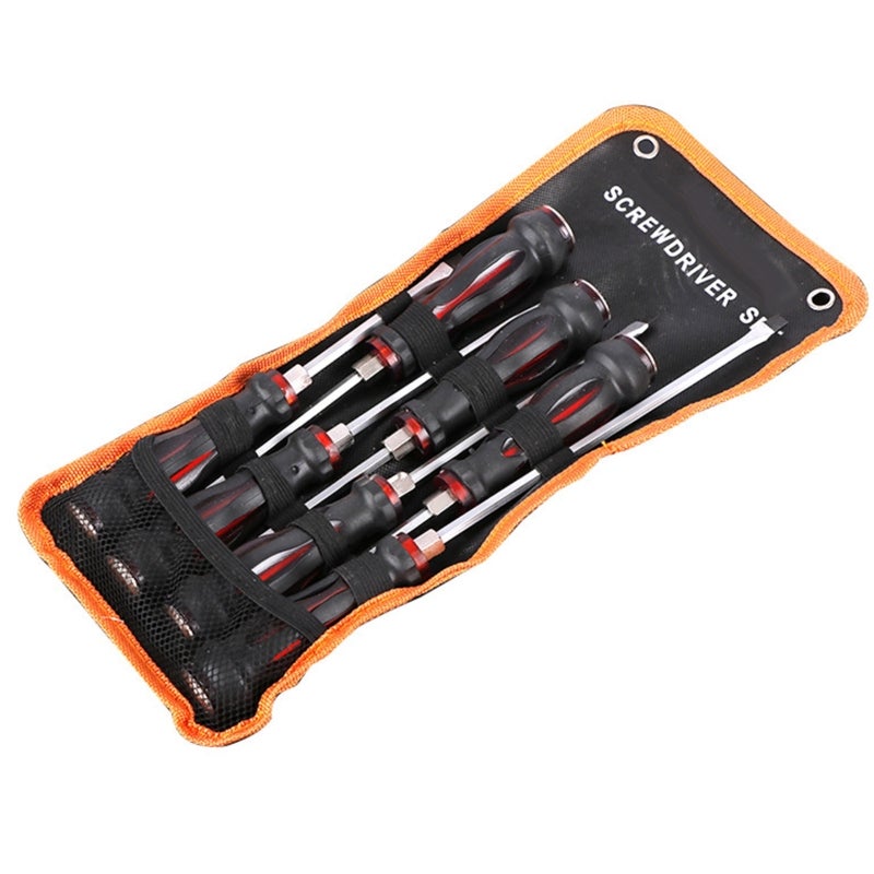 Magnetic Screwdriver Set: 7 Carbon Steel 1-Piece Forged Drivers - Corrosion-Resistant Heat Treated Chrome Plated Screwdriver Kit for Home Repair DIY Home Improvement - Image 1