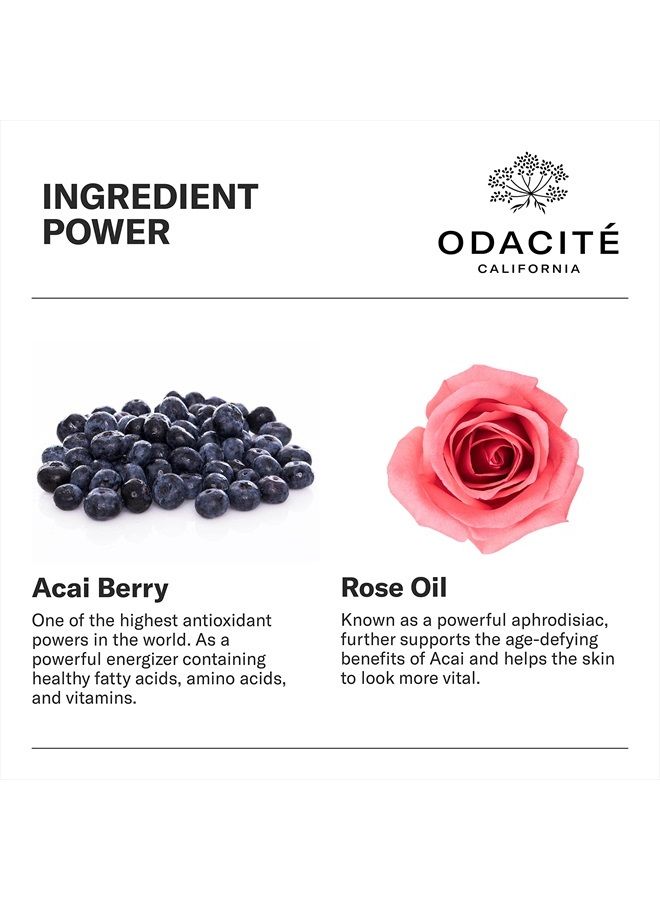 Odacite Odacité Anti Aging Serum Concentrate with Acai + Rose - Revitalizing Facial Oil, Youthful Glow, Improves Skin Tone, Wrinkles, and Firmness, Age defying, Rose Oil, 0.17 fl. oz. - Image 4