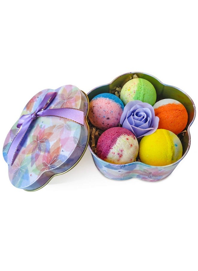 nagaliving - 5+1 Bath Bombs Gift Set, 100% Handmade Pure Essential Oil Bath Bombs, Fizzy Spa For Moisturing Skin, Best Gift Choice For Woman, Kids, Birthday & Valentine'S Day, Rose - Image 1