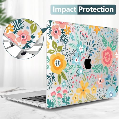 TWOLSKOO Case for MacBook Air 13.3 Inch (Old Version 2018–2021, Models: M1 A2337, A2179, A1932) – Hard Shell Case with Screen Protector & Keyboard Cover, Abstract Flower - Image 5